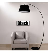 RİOLİGHT RETRO RUSTİK SİYAH KUMAŞ BAŞLIK MAFSALLI METAL LAMBADER KÖŞE LAMBASI ŞAPKA ÇAPI:45CM