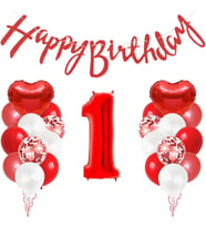 KIRMIZI RAKAMLI HAPPY BIRTHDAY BALON SET
