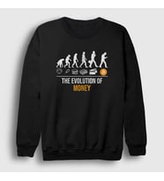 Presmono Unisex Siyah Evolution of Money Bitcoin Sweatshirt 263777tt