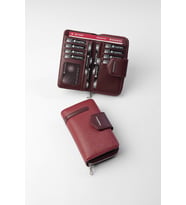 Cengiz Pakel Orta Boy Desenli Kadın Cüzdan - 65256A - Bordo