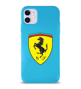 Apple iPhone 11 Uyumlu Lansman Kılıf Ferrari Tasarımlı Altı Kapalı İçi Kadife Kaplı  Kapak (Şeffaf)
