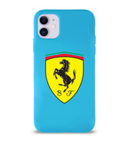 Apple iPhone 11 Uyumlu Lansman Kılıf Ferrari Tasarımlı Altı Kapalı İçi Kadife Kaplı  Kapak (Şeffaf)
