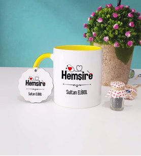 Hemşire Kupa Bardak Sarı ve Anahtarlık