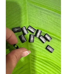 1 CM 10 ADET METAL SİYAH ÇOCUK DESENLİ BAĞUCU DELİKLİ STOPER GİYİM DİKİŞ