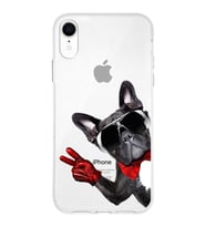 PrintiFy Apple  iPhone XR ile Uyumlu 1mm Slim Fit Köpek 2 050e Baskılı Şeffaf  Kılıf