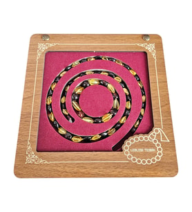 Damla Kehribar Kolye - Bileklik Set Lt1346 (Sarı)