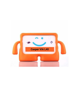 Fuchsia CASPER Via L40-G 10.4" ile Uyumlu kOkO Eğlenceli Karakterli Standlı Çocuk Tablet Kılıfı (Turuncu)