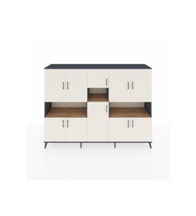 Hyperion Dolap 14 Raflı 10 Kapaklı 220x44x163 Antrasit-Aytaşı/Çam