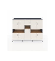 Hyperion Dolap 14 Raflı 10 Kapaklı 220x44x163 Antrasit-Aytaşı/Çam