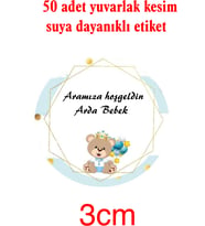 erkek çocuk kutlama doğum etiketi yuvarlak