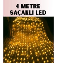 4 Metre Icicle Şelale Led Yılbaşı Perde Işık Sıcak Ambiyans