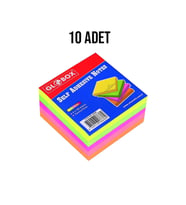 Globox Yapışkanlı Not Kağıdı 75x75 400 Yaprak Neon Karışık Renk 10 Adet