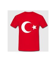 Unisex Çocuk Kırmızı Ay Yıldız Baskılı Türk Bayraklı Tişört