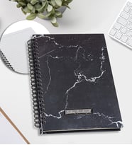 Kişiye Özel Mermer Desenli Defter (Siyah)