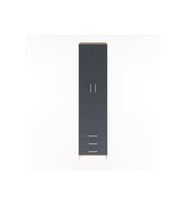 Hyperion Dolap 5 Raflı 3 Çekmeceli 2 Kapaklı 60x44x243 Çam-Antrasit