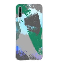 Huawei P Smart Pro Uyumlu Kapak Brush Stroke Tasarımlı Şeffaf Silikon Kılıf
