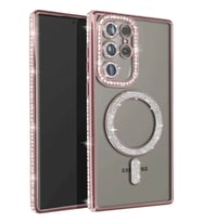 Newface Samsung Galaxy S23 Ultra Joke Simli Magneticsafe Kılıf - Pembe
