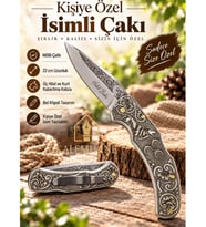 Kalemhane Kişiye Özel Üç Hilal Ve Kurt Temalı N690 Çakı
