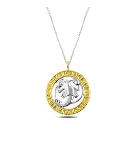 Gümüş Gold Yengeç Burcu Kolye
