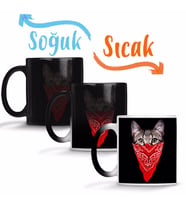 Gangster Cat Kedi Sihirli Kupa Bardak Porselen
