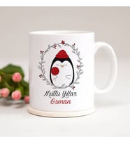 Kişiye Özel Yılbaşı Hediyesi Penguen Kupa Bardak