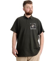 Mode XL Büyük Beden Erkek T-shirt Polo Parçalı NYC 23332 Haki