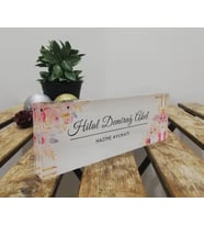 Karışık Çiçekler  3d Avukat Masa İsimliği Kişiselleştirilmiş Ofis Dekoru