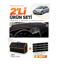 e-biz FORD FOCUS 2 (2005-2008) Uyumlu Torpido Örtüsü + Deri Bagaj Çantası - Siyah-Kahverengi - FO010