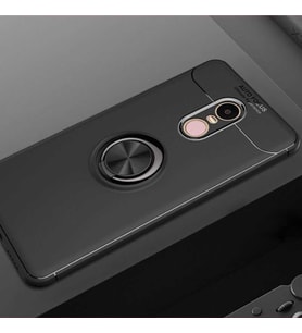 Xiaomi Redmi Note 4X Kılıf Yüzüklü Magnetli Ravel Case (Siyah)