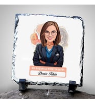 Kişiye Özel Hediye Karikatürlü En İyi Kadın Psikiyatrist Dekoratif Taş