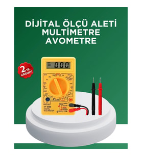 Mey İthalat® Dijital Multimetre Ölçü Aleti AC DC Ölçüm ve LCD Ekranlı