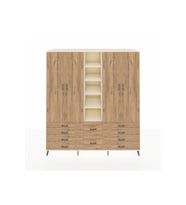 Kronos Dolap 9 Raflı 10 Çekmeceli 2 Askılı 220x59x243 Aytaşı-Çam/Çam