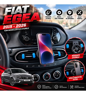 Fiat Egea 2015 ve sonrası Araç Içi Premium Telefon Tutucu - Araba Telefon Tutacağı Havalandırma Için
