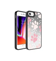 Apple iPhone SE 2022 Uyumlu Kılıf Aynalı Desenli Kamera Korumalı Parlak Zore Mirror Kapak (Pati Desenli)