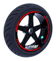 Bayrak Kırmızı Moto GP Stili Jant Şeridi Sticker Reflektif, Floresan, Özel Renkl