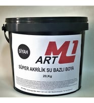 M1 ART SÜPER AKRİLİK SU BAZLI SİYAH BOYA 20.kg