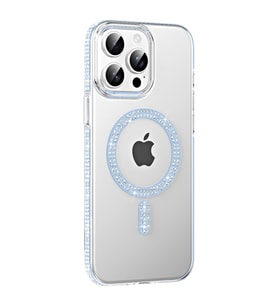 iPhone 14 Pro Max Move Taşlı Magsafe Kapak - Mavi