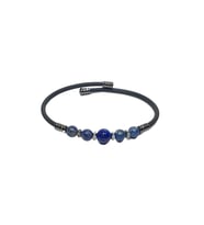 JTSS26BLK1784 PASLANMAZ ÇELİK BİLEZİK SİLİKON KAPLAMA LAPİS LAZULİ VE HEMATİT DOĞALTAŞLI GARANTİLİ JANTİ BİLEKLİK