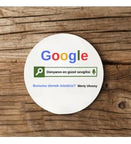 Kişiye Özel Google Tasarım Esprili Mdf Bardak Altlığı 1 adet