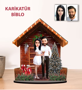 Kisiye Özel Karikatür Yılbaşı Hediyesi ÇİFT Biblo YH1