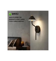 Modern Black Led Aplik -ŞARZLI -Gün Işığı