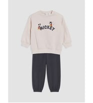LCW baby Gri Mickey Mouse Baskılı Erkek Bebek Eşofman Takımı