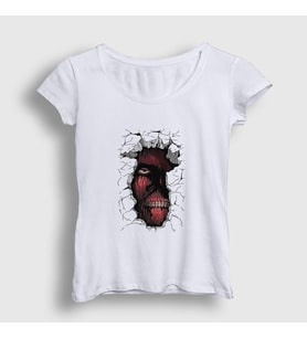 Presmono Kadın Beyaz Wall Anime Attack On Titan T-Shirt 124981tt
