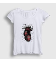 Presmono Kadın Beyaz Wall Anime Attack On Titan T-Shirt 124981tt