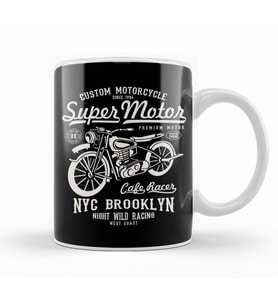 Super Motor Brooklyn Kupa Bardak Porselen