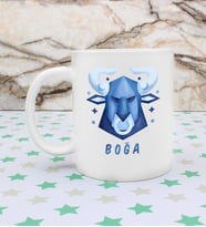 Boğa Burcu Özel Tasarım Kupa Bardak (Beyaz)
