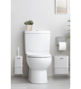 Beyaz Eko Magic Askılı Kare Mina 2'li Wc Kova ve Fırça Seti