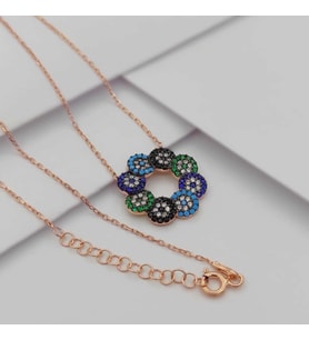 Gümüş Sonsuzluk Model Zirkon Taşlı Kolye 925 Ayar (Karışık)