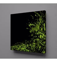 YEŞİL BOYA SIÇRAMASI KANVAS TABLO 130x130cm (Karışık)