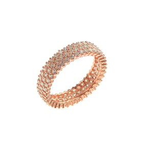 Söğütlü Silver tamtur üç sıralı zirkon taşlı rose yüzük